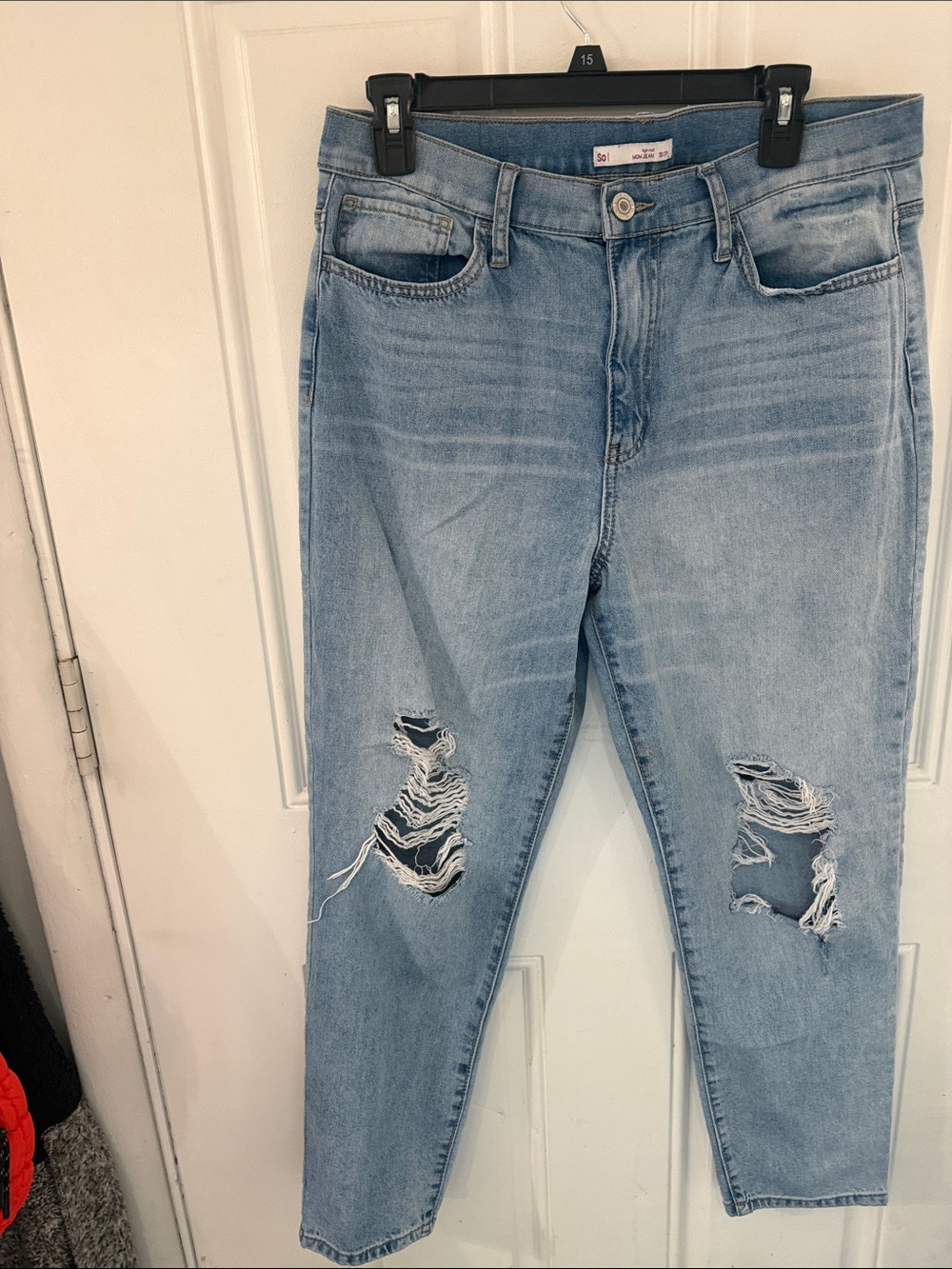 SO Light Blue Distressed Boyfriend Jeans